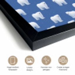 IJsbeer - Patroon - Blauw fotolijst zwart zonder passe partout klein 224 -sfeer2