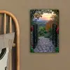 Landschap - Hek - Pad - Zonsondergang - Natuur canvas 2cm klein -sfeer3