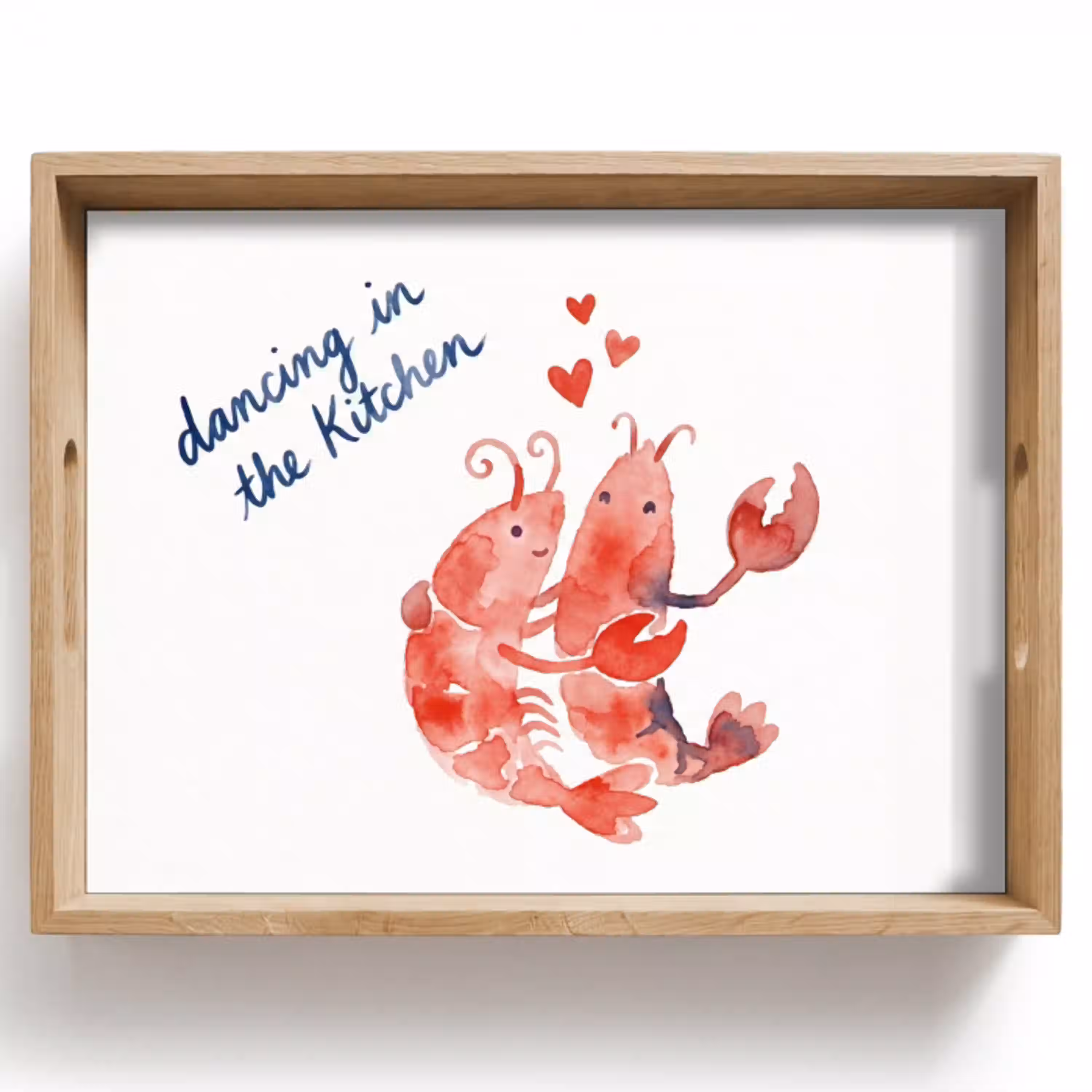 Dier - Dans - Liefde - Waterverf - Rood Dienblad Rechthoek middel -z3d_shopping