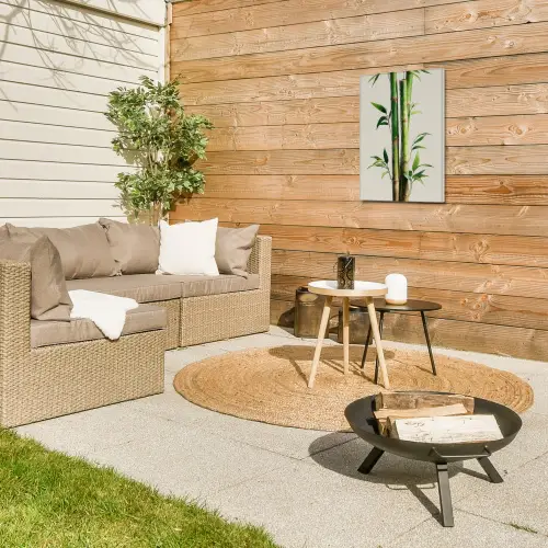 Bamboestengels - Sierlijk - Groen Tuinposter op houten frame 2 cm dik klein -sfeer2