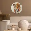 Luipaard - Symmetrisch - Strepen Akoestische PET Vilt - Rond klein -sfeer1