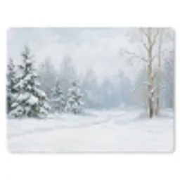 Bospad - Dennen - Sneeuw - Winter - Rustgevend muismat rubber klein -3d