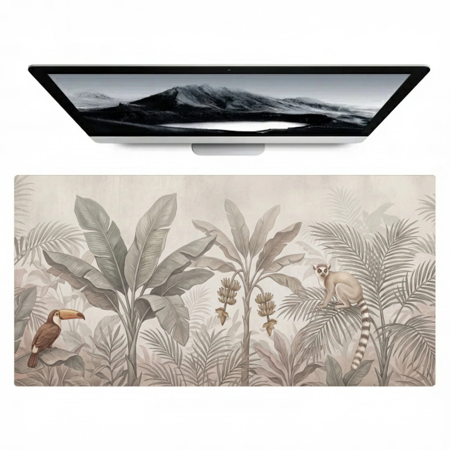 Natuur - Jungle - Ringstaartmaki - Bruin Muismat XXL klein -zzz3d