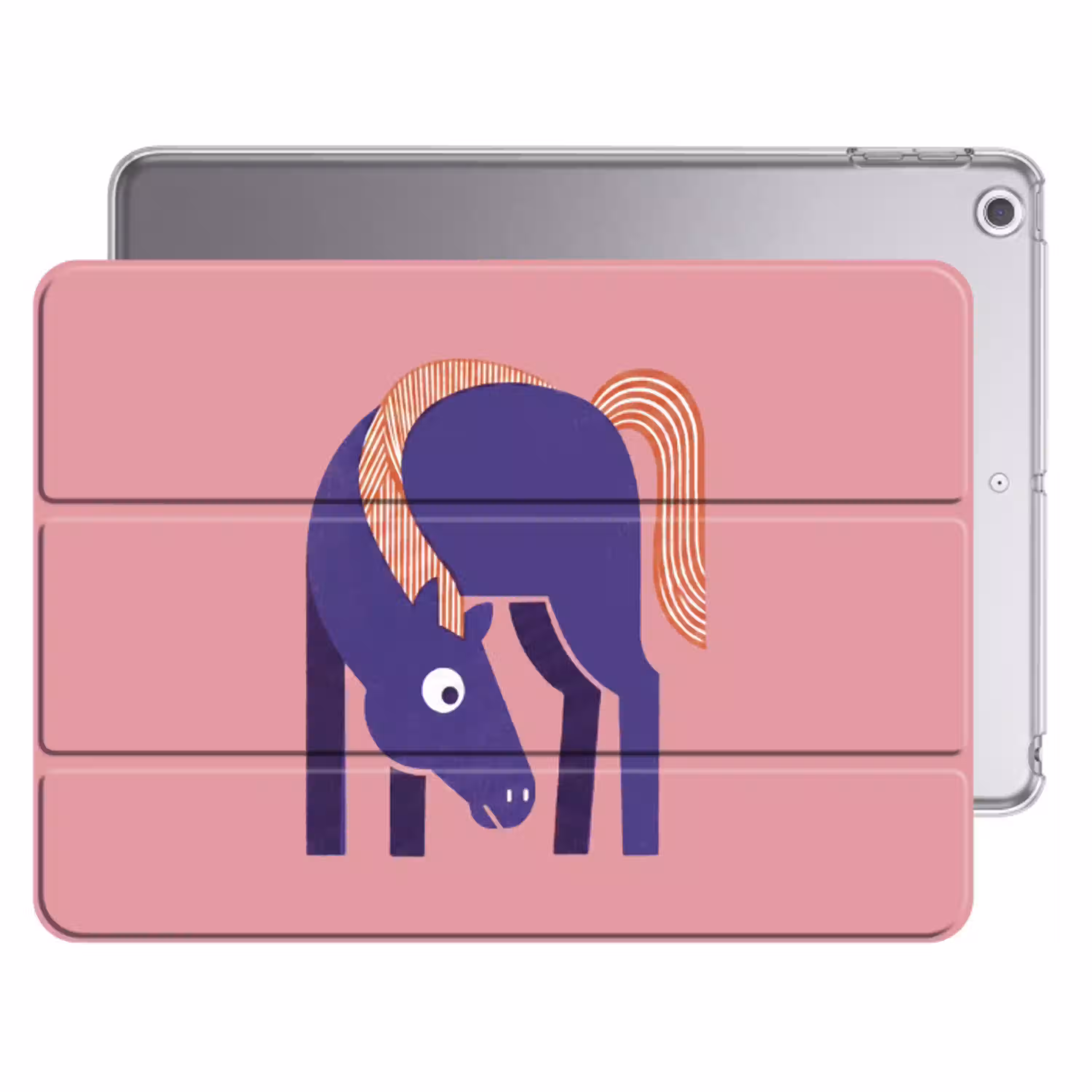 Paard - Abstract - Dieren - Modern - Blauw Apple iPad 2017 middel -threedimensional_3d_global