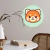 Rode panda - Groen - Cartoon Wandcirkel behangsticker klein -sfeer3