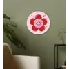 Bloem - Roze - Hartjes Wandcirkel kunststof plaat 5mm dik klein -sfeer3