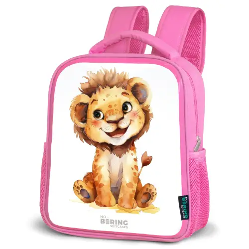 Baby leeuw Kinderrugzak - Roze middel -schuin