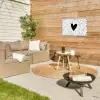Hartje - Design - Wit Tuinposter op houten frame 2 cm dik klein -sfeer2
