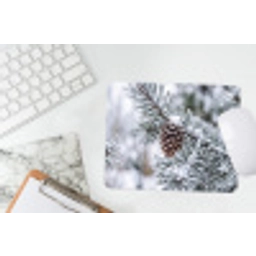 Dennenappel - Tak - Sneeuw - Winter - Sfeervol muismat rubber klein -witbureau