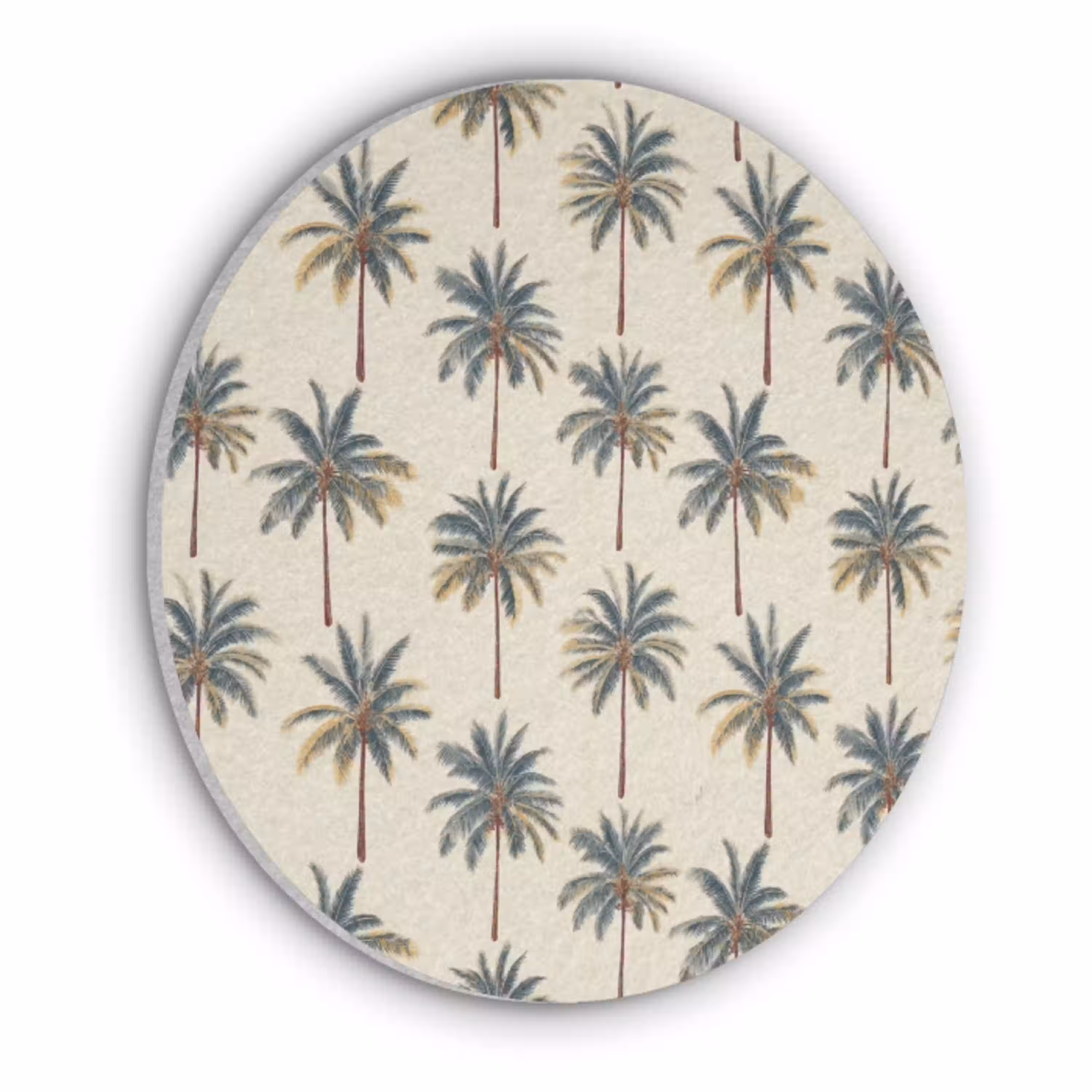 Palmbomen - Tropisch - Groen Akoestische PET Vilt - Rond klein 838 -3d