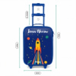 Raket - Sterren - Planeet - Ruimte Kinderkoffer - Blauw klein -productfoto_formaten