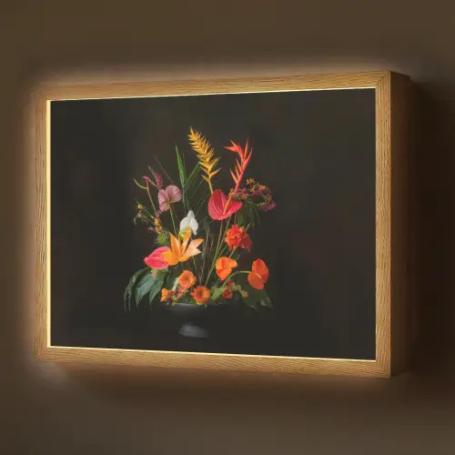 Schaal - Boeket - Bloemen Light Box met batterij (Wandlamp) middel -z3d_website