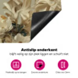 Vrouw - Bloemen - Zonnebril - Wit Inductie beschermer vinyl 3mm klein -wsfeer4_website