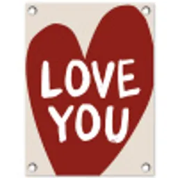 Loveyou - Hart - Rood tuinposter los doek klein -3d