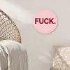 Statement - Krachtig - Roze Wandcirkel kunststof plaat 5mm dik klein -sfeer5