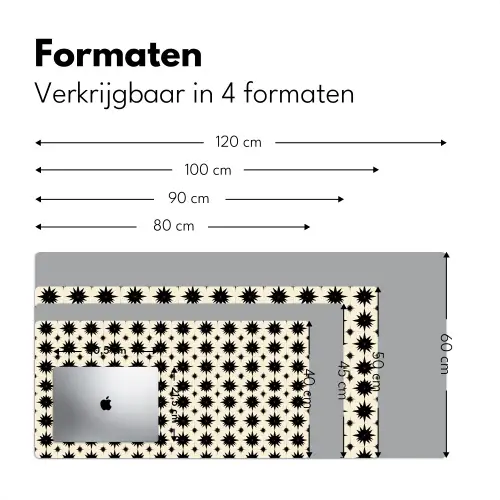 Stervormen - Geometrisch - Zwart Muismat XXL klein 681 -sfeer5