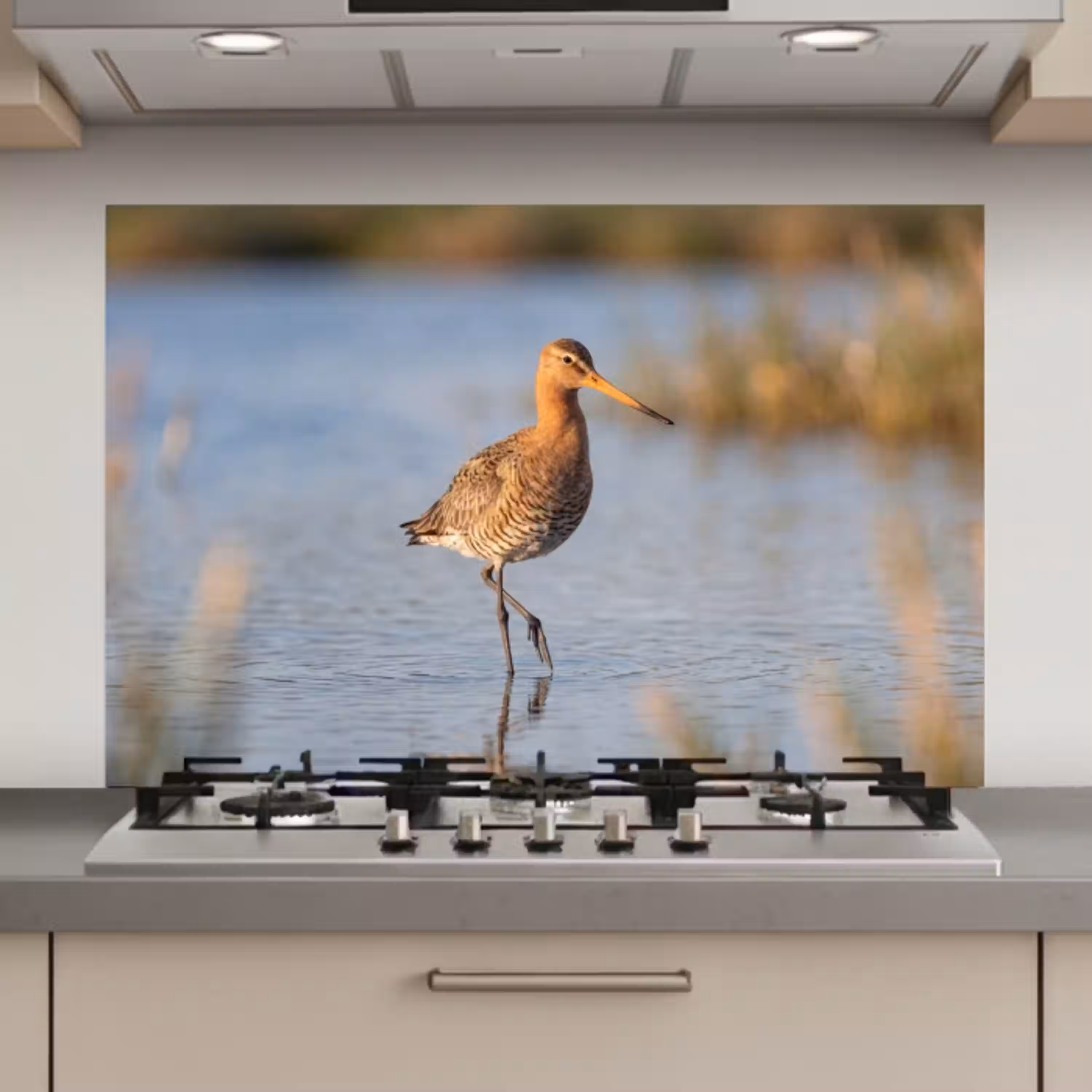 Vogel - Steltloper - Water - Natuur keuken achterwand spatscherm klein -3d_website