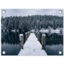 Steiger - Meer - Sneeuw - Bergen - Rustgevend tuinposter los doek klein -3d