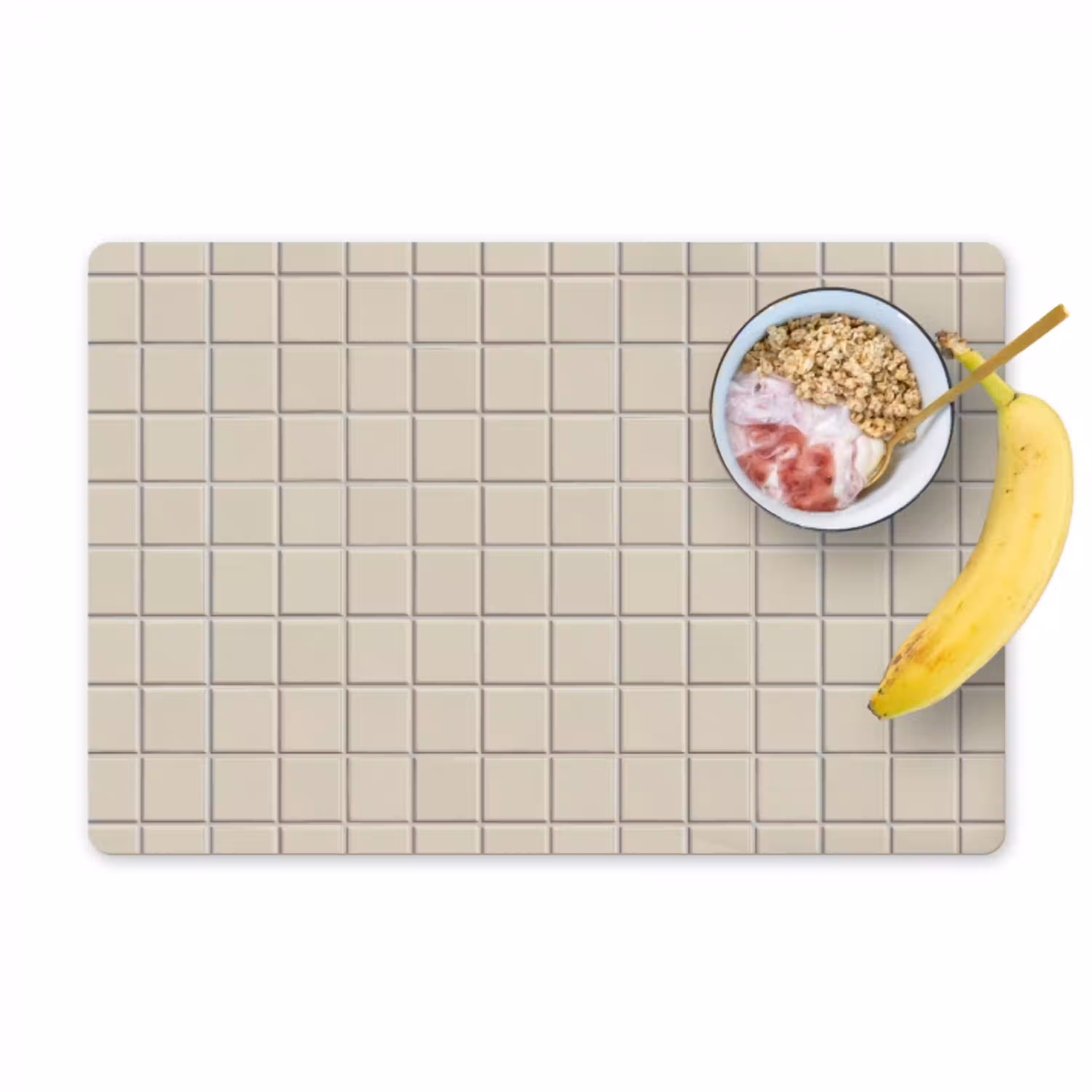 Patroon - Tegels - Taupe Placemat vinyl groot 368 -zzzproduct_Kitchenyeah-website