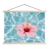 Hibiscus - Water - Roze textielposter latten blank klein -3d
