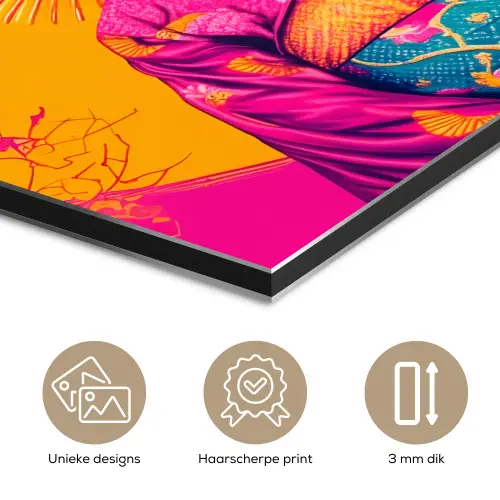 Bloemen - Vrouw - Kimono - Roze aluminium wit klein -closeup_NL