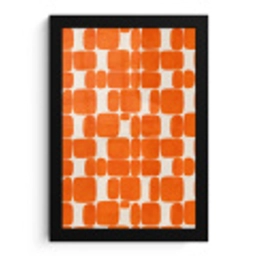 Patroon - Retro - Oranje fotolijst zwart zonder passe partout klein 224 -3d