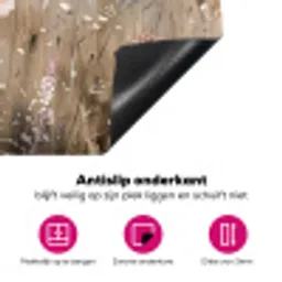 Bloemen - Roze - Modern - Beige Inductie beschermer vinyl 3mm klein -wsfeer4_website