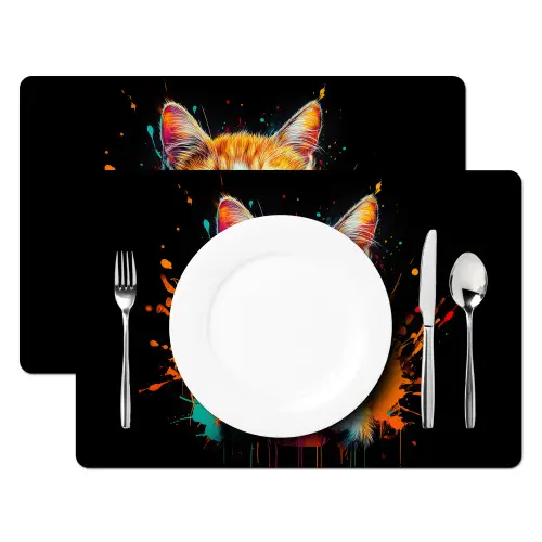 Kat - Eten - Patat - Graffiti - Abstract Placemat vinyl groot -zzsfeer2_Kitchenyeah-website