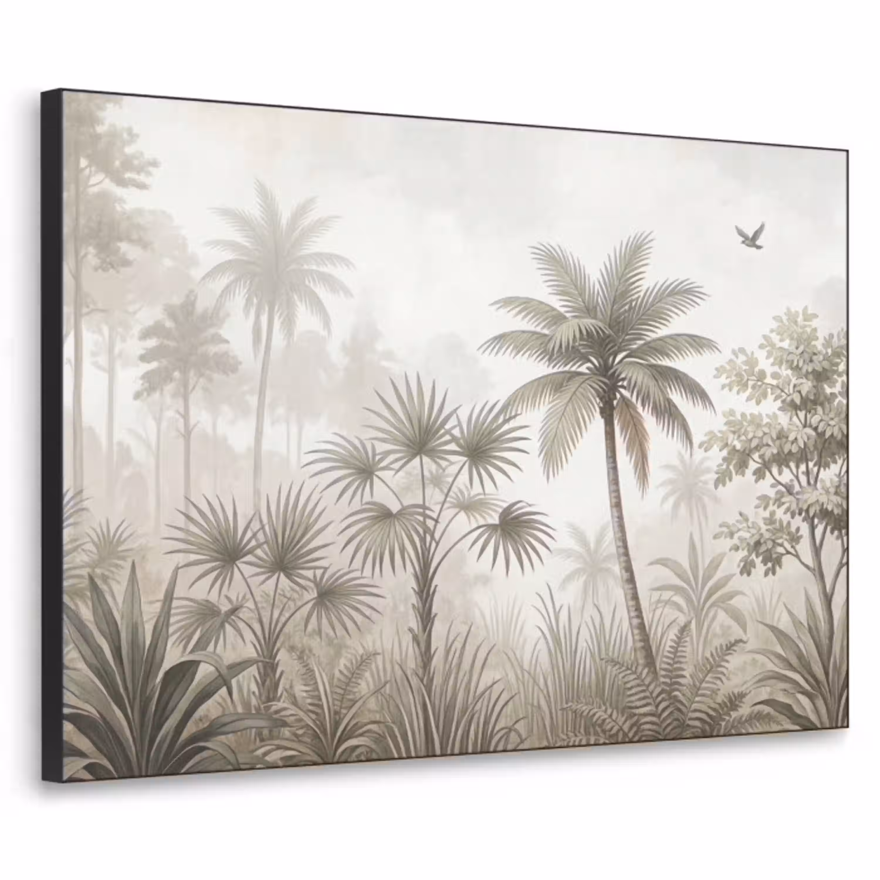 Jungle - Palmbomen - Natuur Textielframe zwart klein -3d