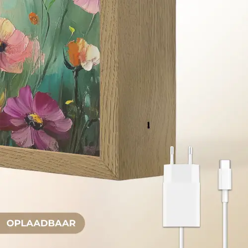 Kunst - Bloemen - Lente - Natuur Light Box met batterij (Wandlamp) middel -USP_websiteoplaadbaarNL