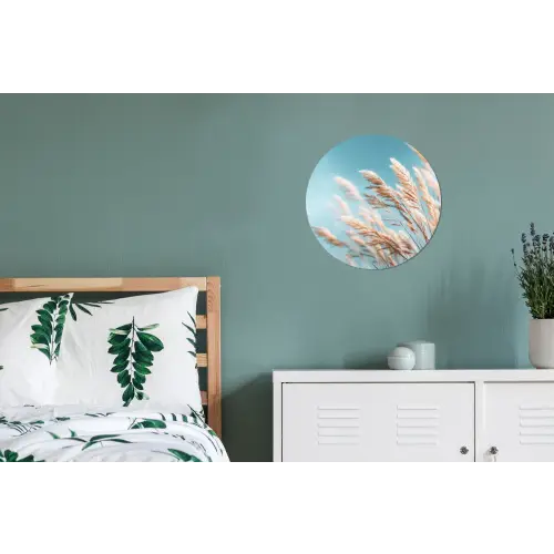 Siergras - Wind - Lichtbruin Wandcirkel aluminium klein -slaapkamer