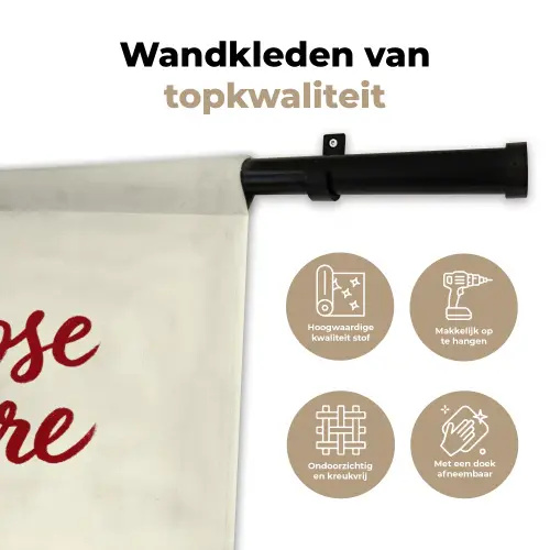 Don't lose your fire - Rood - Wit - Minimalistisch Wandkleed katoen klein -sfeer2