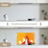 Kippen - Oranje - Vlakken keuken achterwand spatscherm klein -voor_na_NL