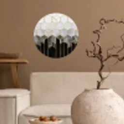 Goud - Hexagon - Chic - Patronen - Luxe Wandcirkel behangsticker klein -sfeer1