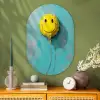 Ballon - Geel - Smiley Wandcirkel Ovaal Glas middel -sfeer2