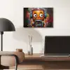 Robot - Graffiti - Oranje - Kleuren aluminium wit klein -sfeer5