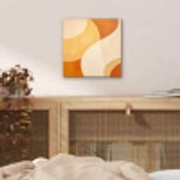 Abstract - Patroon - Modern - Beige - Oranje aluminium wit klein -sfeer3