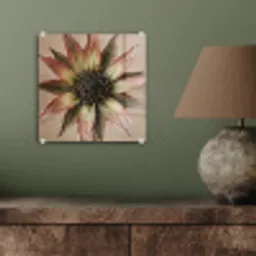 Droogbloem - Protea - Vintage - Beige - Rustiek plexiglas 5mm klein -sfeer3