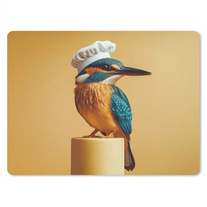Ijsvogel - Pilaar - Koksmuts - Vogel muismat rubber klein -3d
