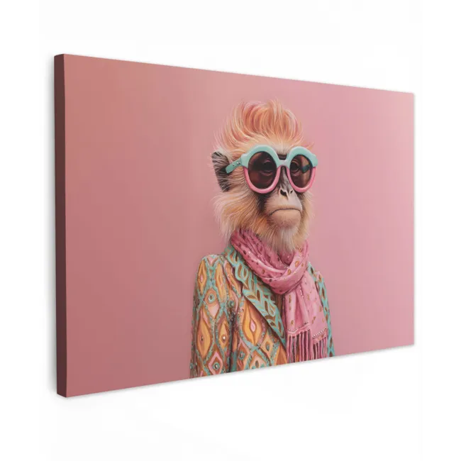 Sjaal - Aap - Zonnebril - Jasje canvas 2cm klein -z3d