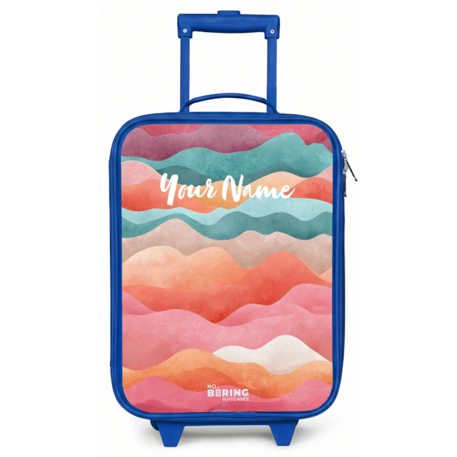 Abstracte golven Kinderkoffer - Blauw klein -zz3dotto