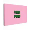 Yes fun - Groen - Roze Tuinposter op houten frame 2 cm dik klein -3d