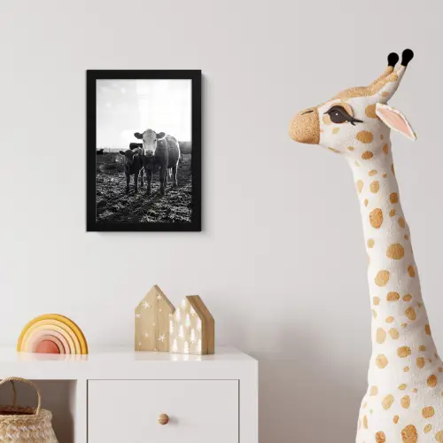 Koeien - Zwart - Wit fotolijst zwart zonder passe partout klein -usfeer4_kinderkamer