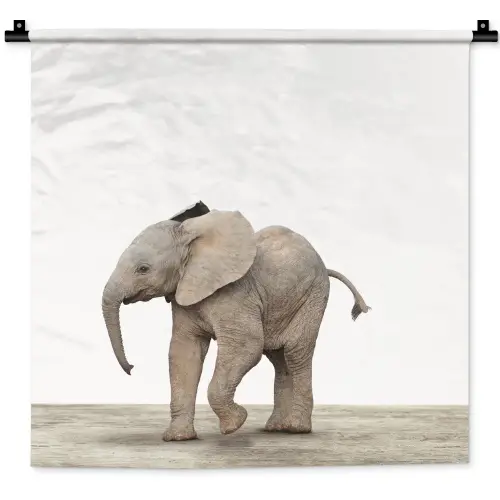 Baby olifant - Dieren - Olifant - Kinderen - Meiden - Jongens Wandkleed katoen klein -zz3d