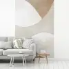 Bruin - Japandi - Abstract fotobehang vinyl groot -woonkamer