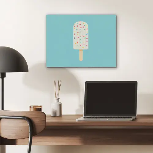 Ijsje - Stokje - Sprinkles - Lichtblauw PET vilt klein -sfeer5