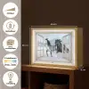 Doorkijk - Paarden - Winter - Dieren - Natuur - Wit Light Box met batterij (Wandlamp) middel -USP_websiteoverzichtNL