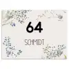 Bloemen - Beige - Modern Naambord Rechthoek middel -3d