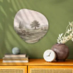 Heuvellandschap - Bomen - Natuur - Groen Wandcirkel Organisch Forex 3mm klein -sfeer2