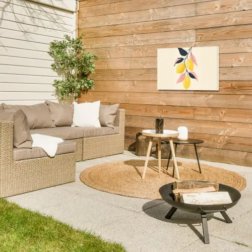 Citroenen - Felgeel - Tak - Bladeren Tuinposter op houten frame 2 cm dik klein -sfeer2